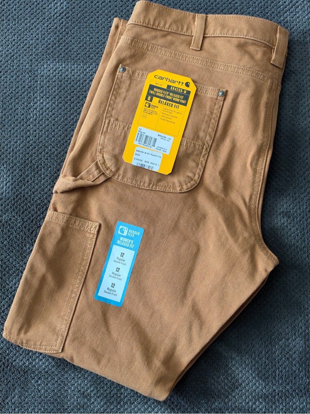 Carhartt Women's Rugged Flex Relax Fit Twill double knee work pants size 12